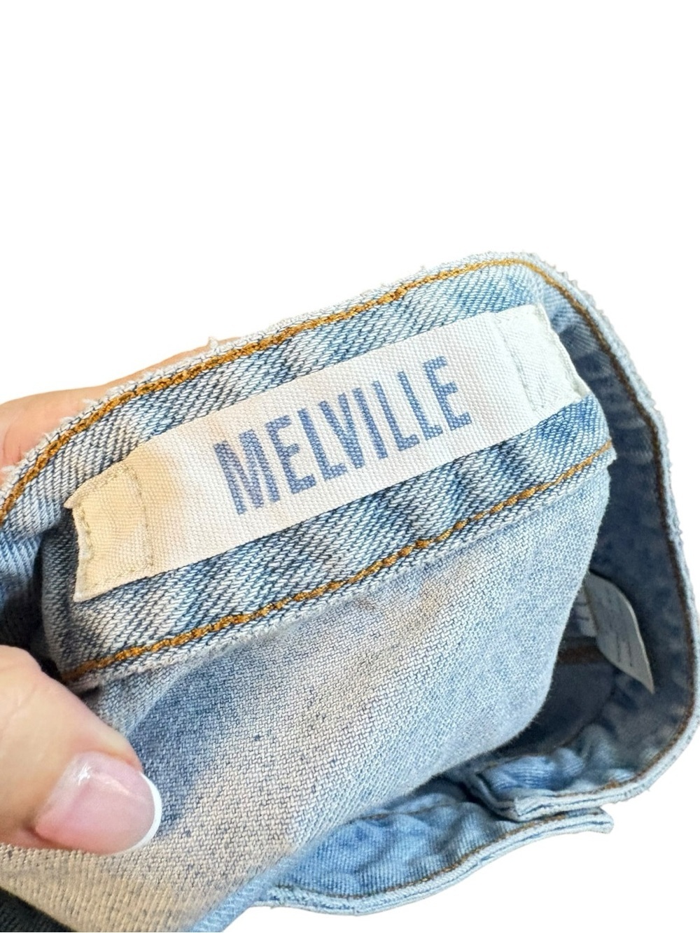 Brandy Melville Denim Button Front Mini Skirt | High Rise Pocketed I Size: 26 - Picture 5 of 7